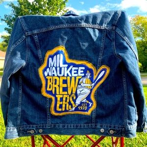 Milwaukee Brewers Upcycled Jean Jacket
